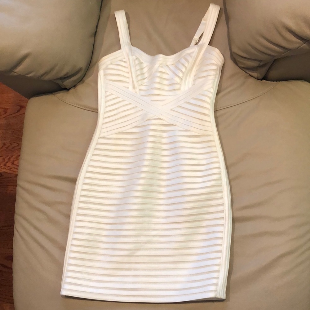 Bcbg white tight dress size 2